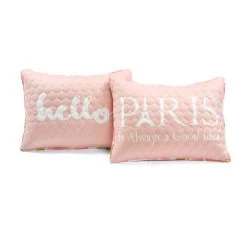 Watercolor Rose Paris Glitter Reversible Quilt 5Pc Set -Fashion Bedding Store 1379a41776074986866277403d39fbe2