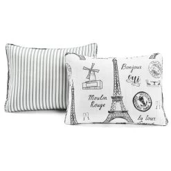 Paris Bonjour Reversible Cotton Quilt Black/White 3Pc Set King 17 Paris Bonjour Reversible Cotton Quilt Black/White 3Pc Set King -Fashion Bedding Store 15c7765d5bfa4f28a3f84bb0d34437ac