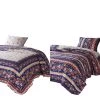 Loir 2 Piece Twin Quilt Set With Floral Print, Multicolor-Benzara