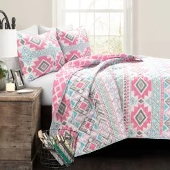 Navajo Stripe Malibu Reversible Oversized Quilt 2Pc Set -Fashion Bedding Store 3348f862381a453ca69d380feb9ca7ce