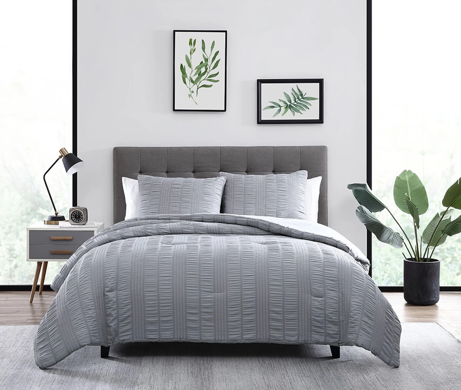 Elm 3 Piece Comforter Set King Gray 4 Elm 3 Piece Comforter Set King Gray - Image 2