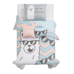 Cool As Llama Reversible Quilt 4Pc Set