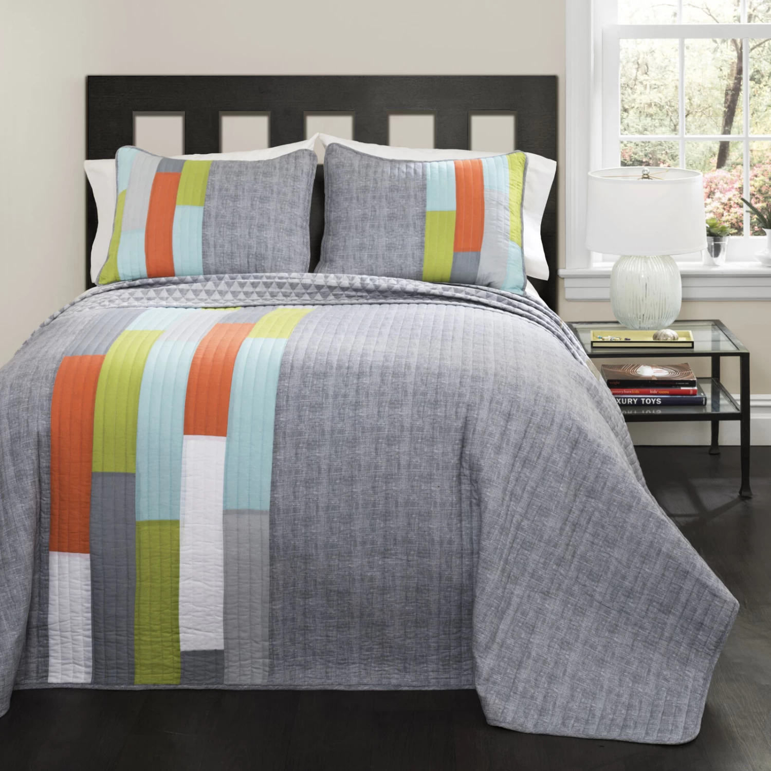 Shelly Stripe Quilt 3Pc Set 4 Shelly Stripe Quilt 3Pc Set - Image 2