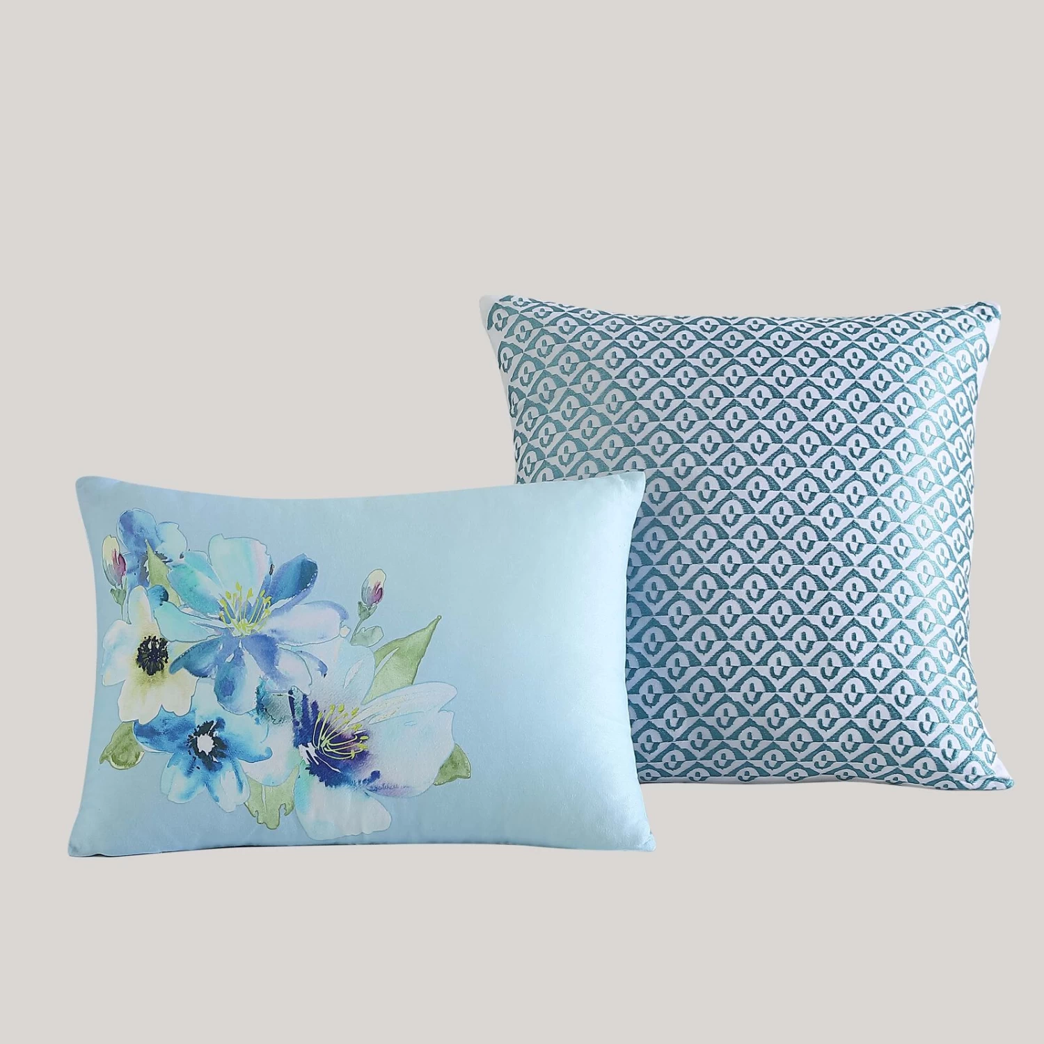 Bebejan Watercolor Blue 100% Cotton 5-Piece Reversible Comforter Set 9 Bebejan Watercolor Blue 100% Cotton 5-Piece Reversible Comforter Set - Image 7