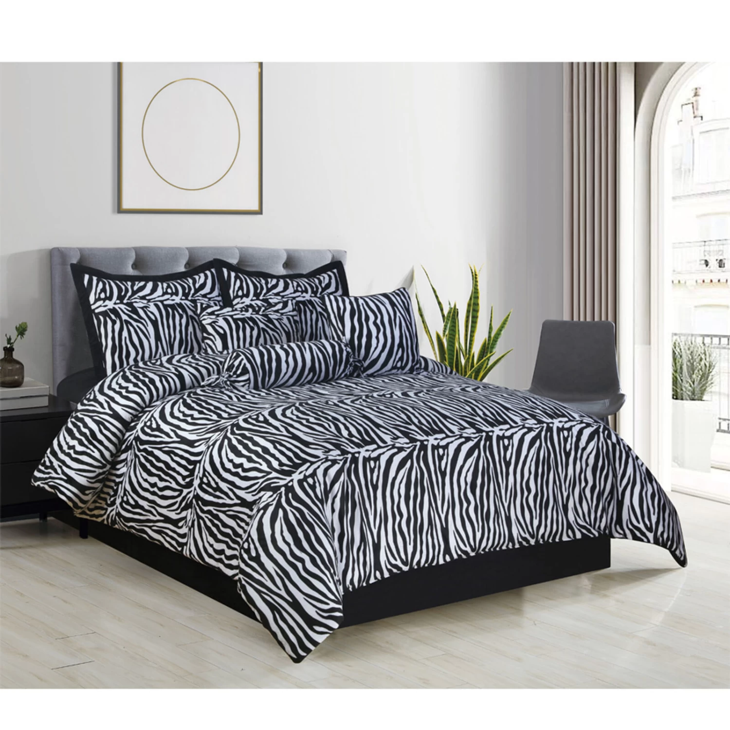 Legacy Decor Beautiful Black And White Queen Size Zebra Print Faux Fur Comforter Bedding Set 3 Legacy Decor Beautiful Black And White Queen Size Zebra Print Faux Fur Comforter Bedding Set