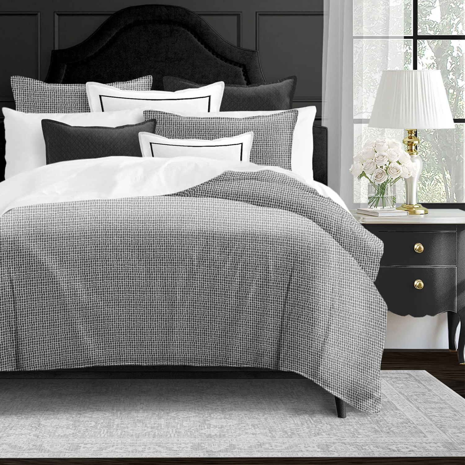 6ix Tailors Fine Linens Keeley Charcoal Comforter Set 5 6ix Tailors Fine Linens Keeley Charcoal Comforter Set - Image 3