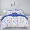 Chic Home Dalis 8 Piece Reversible Comforter Set "Sea, Sand, Surf" Theme Print Design Sheet Set Pillowcases Pillow Shams