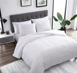 Elm 3 Piece Comforter Set King White