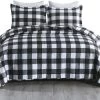 MarCielo 3 Piece Buffalo Quilt Bedspread Set Bedding Coverlet Set B020