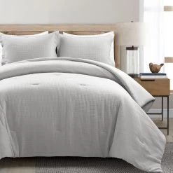 Haniya Solid Waffle Woven Cotton Textured Comforter 3-Pc Set 12 Haniya Solid Waffle Woven Cotton Textured Comforter 3-Pc Set -Fashion Bedding Store 6c941e5897b24c3bb8e18f267e07091d
