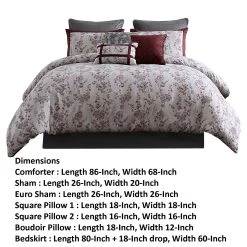 Sofia Polyester Comforter Set, Orchid Flower Print, Red White-Benzara 11 Sofia Polyester Comforter Set, Orchid Flower Print, Red White-Benzara -Fashion Bedding Store 6d008e24411f42599480e492483677e9