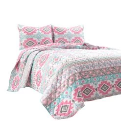 Navajo Stripe Malibu Reversible Oversized Quilt 2Pc Set