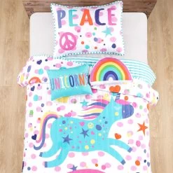 Unicorn Rainbow Quilt 4Pc Set -Fashion Bedding Store 7230db22294d4501bc1a049b666ead30