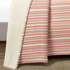 Tracy Stripe Pick Stitch Kantha Yarn Dyed Cotton Woven Quilt/Coverlet 3Pc Set -Fashion Bedding Store 80f15f56a2e244bca166892c6a01de7a