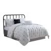 Bucharest 5 Piece Embroidered King Comforter Set With Pleats The Urban Port, White-Benzara