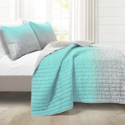 Glitter Ombre Metallic Print Quilt 5Pc Set