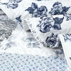 Legacy Decor 3 PCS Quilt Bedspread Coverlet Blue And White Floral Patchwork Design Microfiber King Size -Fashion Bedding Store 9765ca8b969546c8ba95954af3783170
