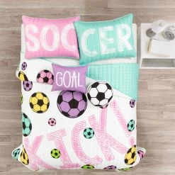 Girls Soccer Kick Reversible Oversized Quilt 5Pc Set 11 Girls Soccer Kick Reversible Oversized Quilt 5Pc Set -Fashion Bedding Store 9df8029a12cd4b6bb4228fa37514265b