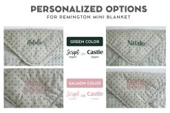 Remington Mini Blanket -Fashion Bedding Store MiniBlanketEmbroideryGraphic 06