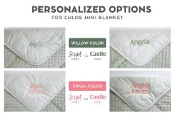 Chloe Mini Blanket Gingham -Fashion Bedding Store MiniBlanketEmbroideryGraphic 07