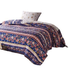 Loir 2 Piece Twin Quilt Set With Floral Print, Multicolor-Benzara -Fashion Bedding Store bcd61afe660c4e88af741d1eafa56243
