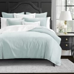 6ix Tailors Fine Linens Crown Stripe Glacier Comforter Set -Fashion Bedding Store bfc3608e8d8e4eceba755e47f1b6a55d