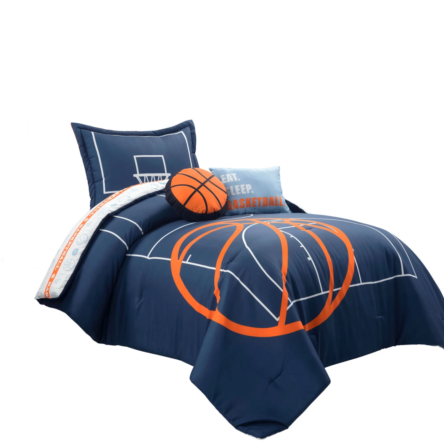 Basketball Game Reversible Oversized Comforter 5-Pc Set 3 Basketball Game Reversible Oversized Comforter 5-Pc Set