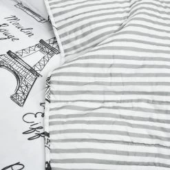 Paris Bonjour Reversible Cotton Quilt Black/White 3Pc Set King 14 Paris Bonjour Reversible Cotton Quilt Black/White 3Pc Set King -Fashion Bedding Store c6bd014df5da493b86367fcb7c90a243