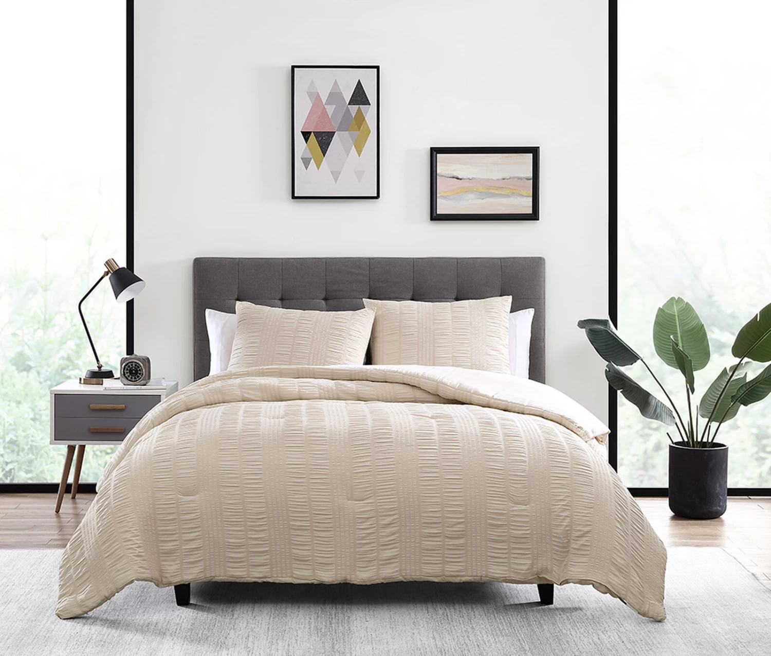 Elm 3 Piece Comforter Set King Taupe 5 Elm 3 Piece Comforter Set King Taupe - Image 3