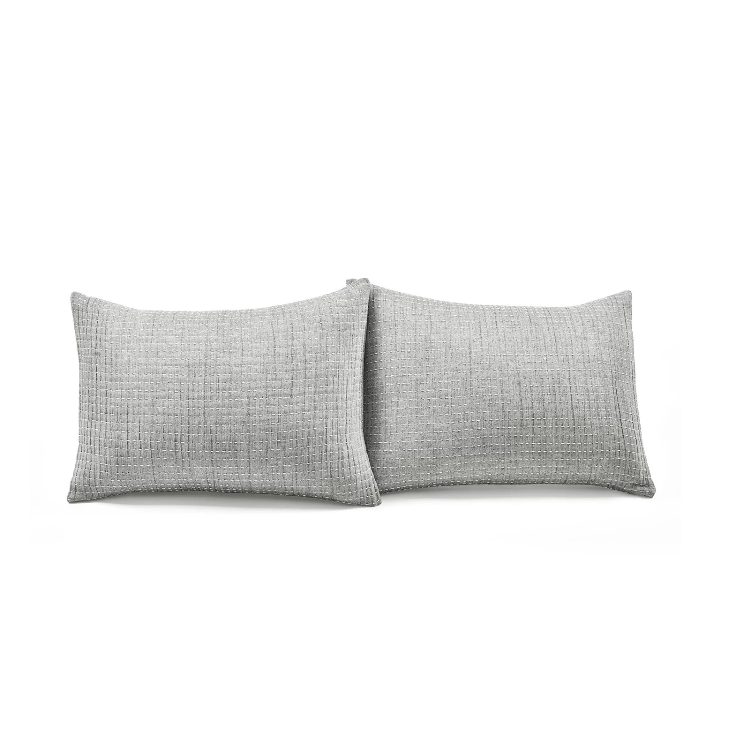 Solid Kantha Pick Stitch Yarn Dyed Cotton Woven Quilt/Coverlet 3Pc Set 8 Solid Kantha Pick Stitch Yarn Dyed Cotton Woven Quilt/Coverlet 3Pc Set - Image 7