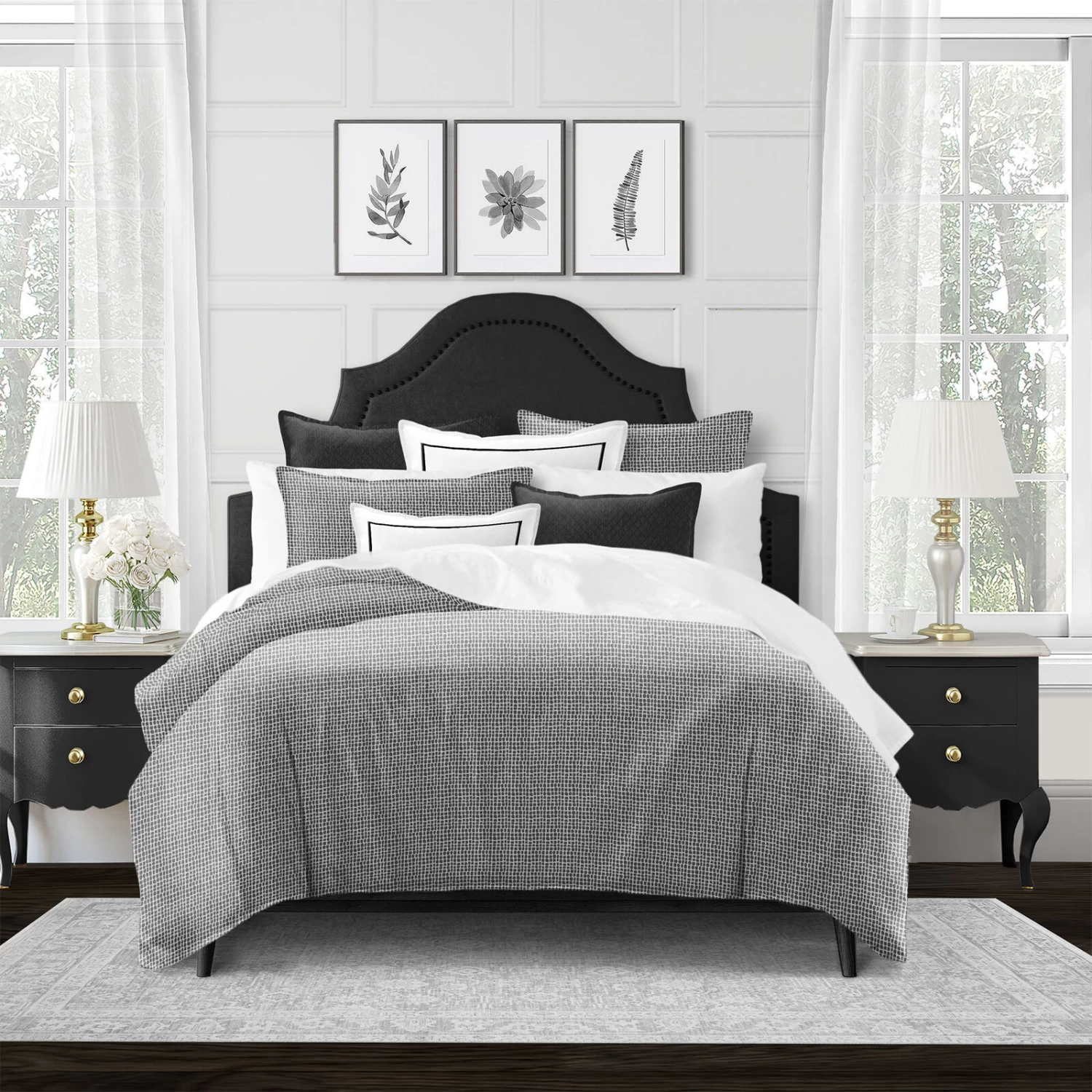 6ix Tailors Fine Linens Keeley Charcoal Comforter Set 4 6ix Tailors Fine Linens Keeley Charcoal Comforter Set - Image 2