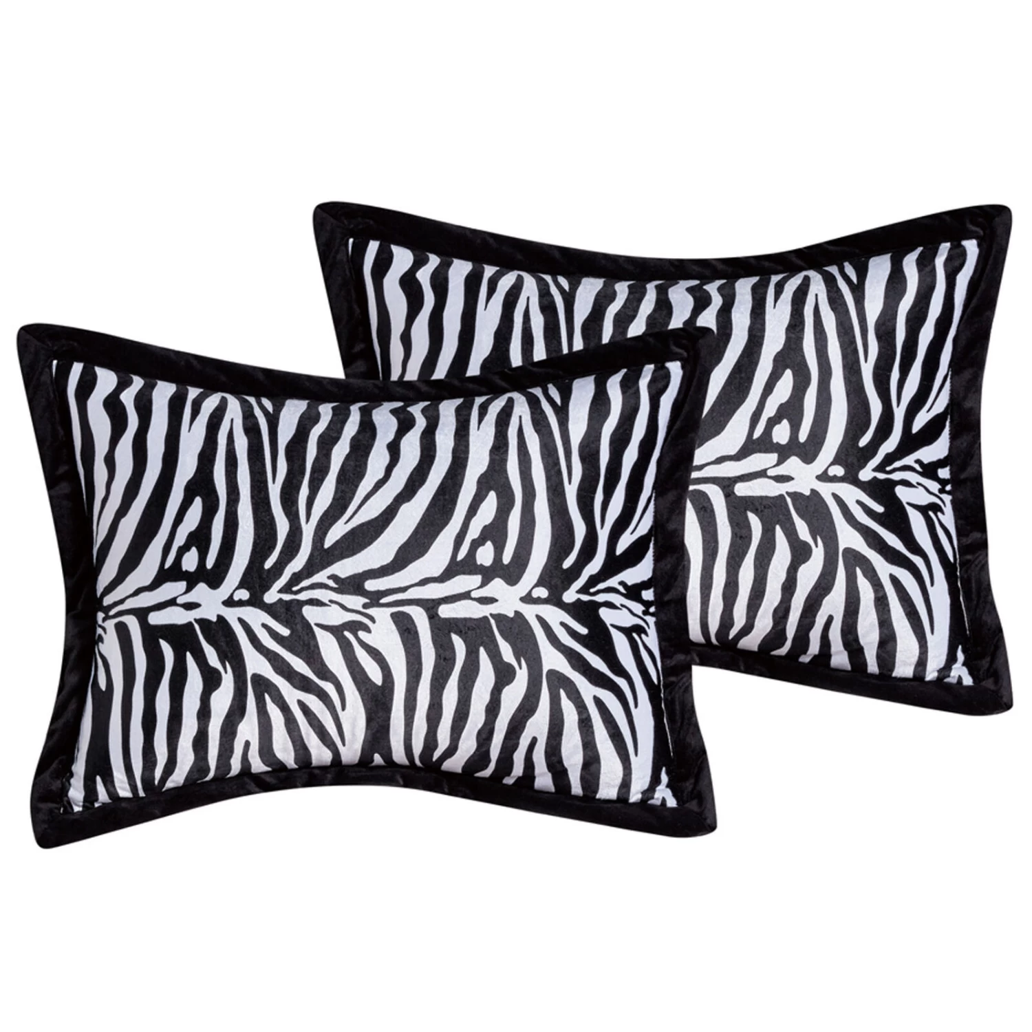 Legacy Decor Beautiful Black And White Queen Size Zebra Print Faux Fur Comforter Bedding Set 5 Legacy Decor Beautiful Black And White Queen Size Zebra Print Faux Fur Comforter Bedding Set - Image 3