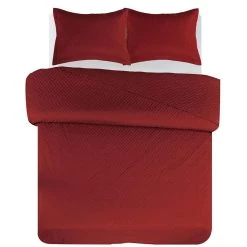 Legacy Decor 3 PCS Squared Stitched Pinsonic Reversible Lightweight All Season Bedspread Quilt Coverlet Oversized, Queen Size, Navy Color