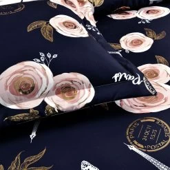 Vintage Paris Rose Butterfly Script Comforter 7-Pc Set -Fashion Bedding Store e4bb851d6a5c4b2e9e887d66f1d4547d