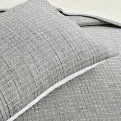 Solid Kantha Pick Stitch Yarn Dyed Cotton Woven Quilt/Coverlet 3Pc Set 12 Solid Kantha Pick Stitch Yarn Dyed Cotton Woven Quilt/Coverlet 3Pc Set -Fashion Bedding Store ec437bd0bc524be3854e08422688f351