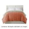 Genoa Queen Size Box Quilted Reversible Comforter The Urban Port, Orange And Gray-Benzara -Fashion Bedding Store ef7a9c6acf0f4cf79ad66e02a0d91504