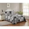 Legacy Decor 3 PCS Quilt Reversible Bedspread Coverlet Patchwork Design Ultra Soft Microfiber Oversized Full Size